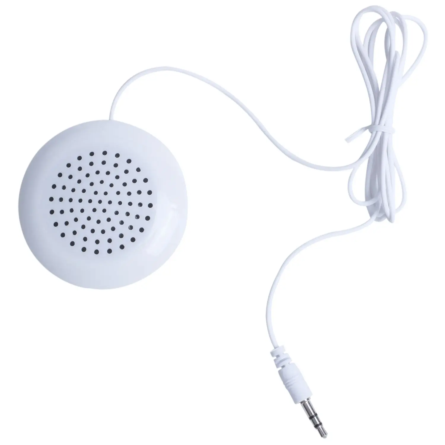 Hot New 3.5mm Portable Mini Speaker Pad for MP3 MP4 CD Phone White