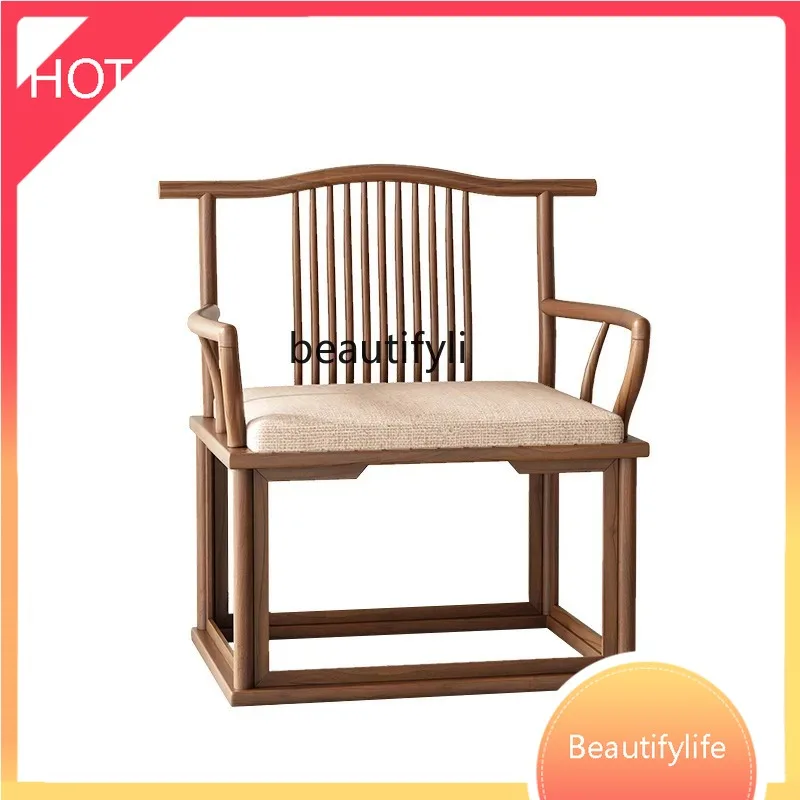 

a029 Solid wood Chinese armchair three-piece antique living room simple backrest tea table dining chair