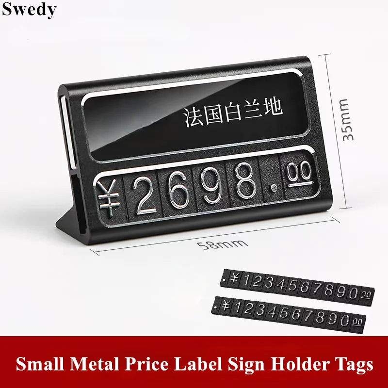10 PCS 58x35mm Small Jewelry Price Label Card Holder Price Cube Tags Ticket Holder Product Name Price Sign Holder Display Stand