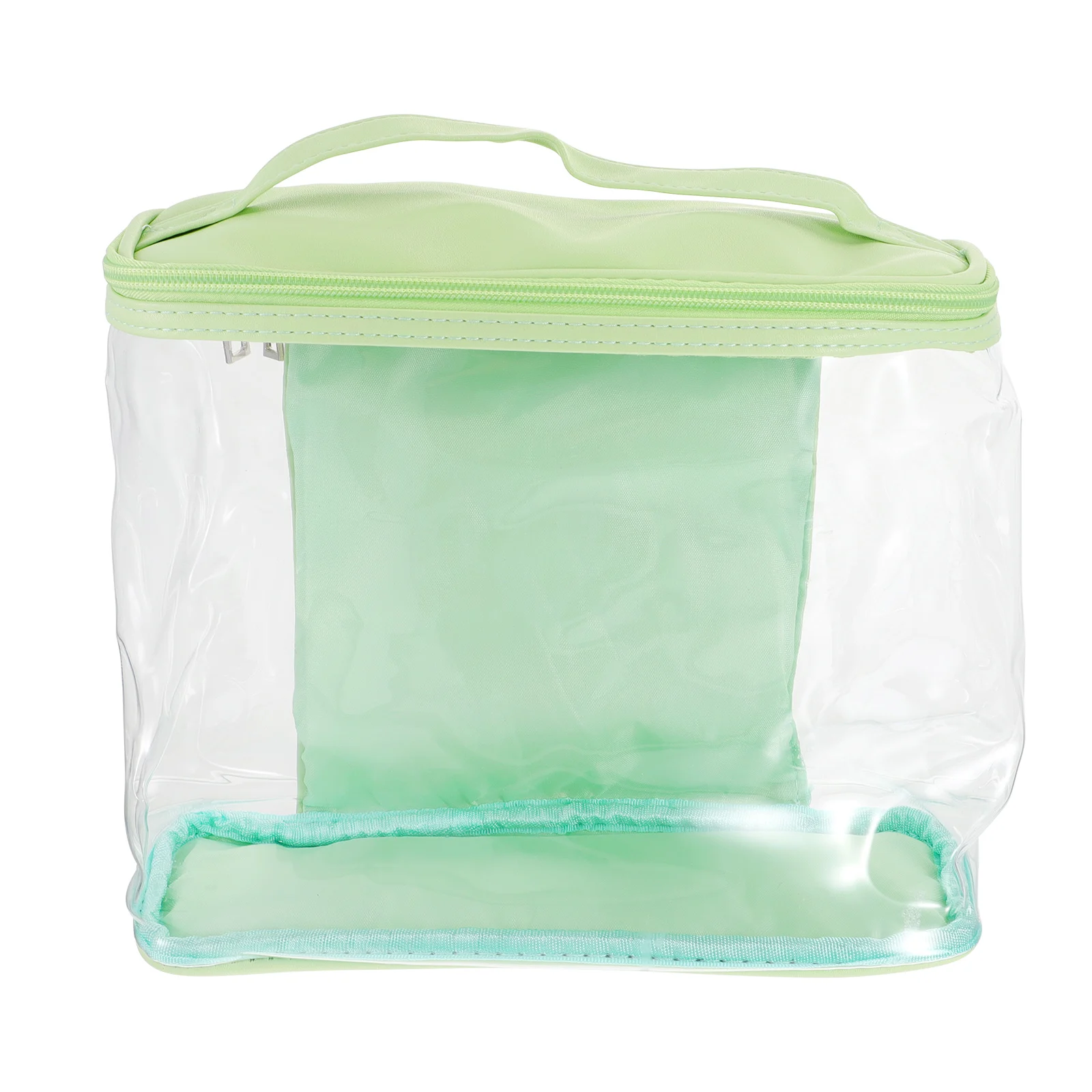 

Transparent Bag Travel Toiletries Hanging Makeup Pouch Portable Waterproof Storage Capacity Design Two Zippers Easy