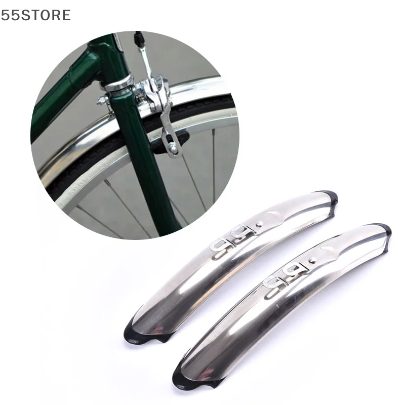 Retro Bike Front Rear Fenders 700c 27\'\' Stainless Steel Road Bike Mudguards