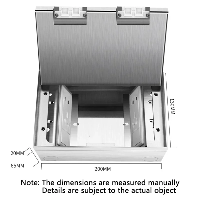 130mm*200mm Stainless Steel Pure Flat Floor Socket Embedded Hidden Socket US EU FR UN Usb Socket Thinly Inserts Invisible Socket