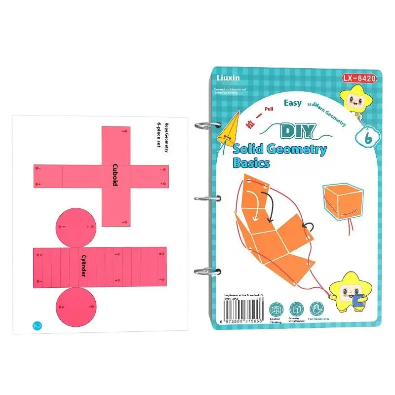 1 Set Spatial Thinking Training DIY Math Learning Book 3D Geometry Quiet Book For Kids Montessori Educational Tracing Workbook