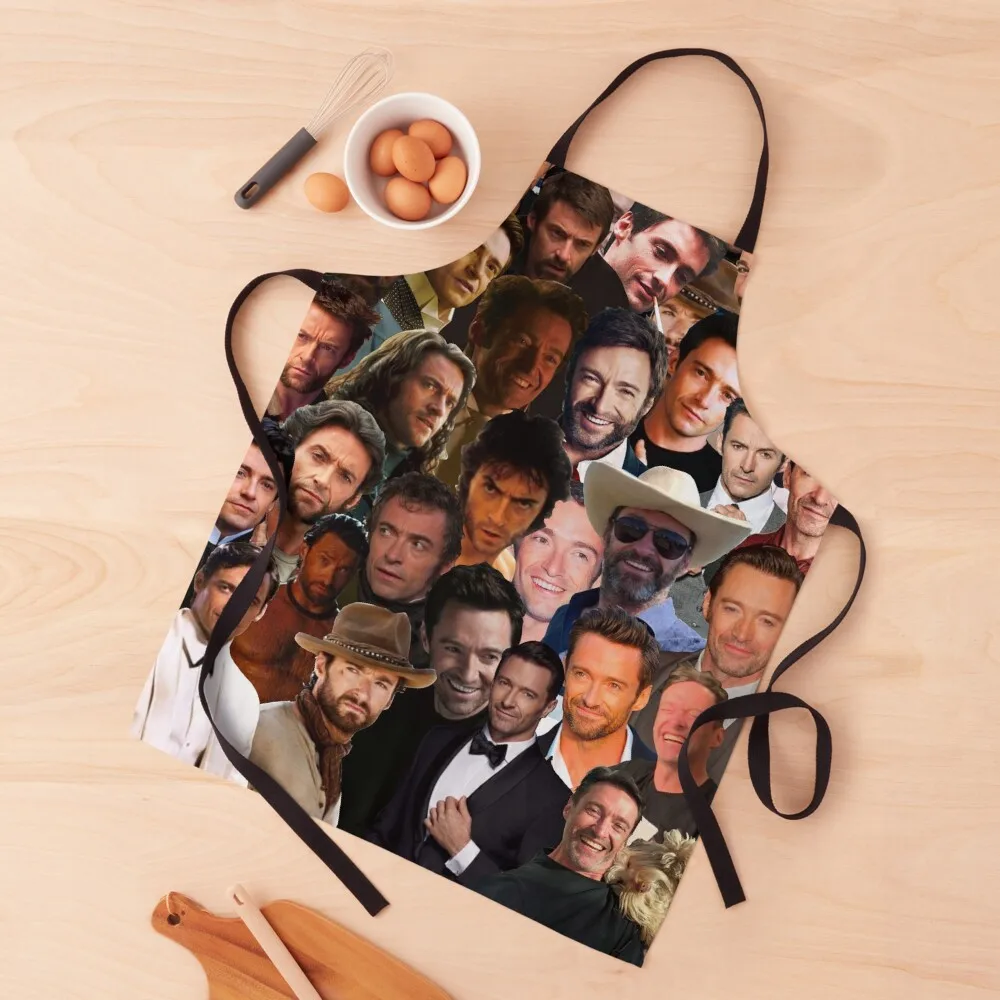 

Hugh Jackman Photo Collage 2 Apron christmas kitchen cloths For Kitchen Apron