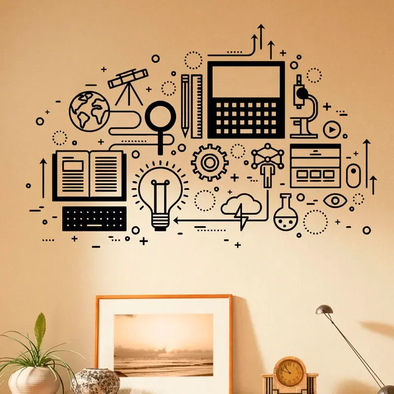 

Computer Technology Wall Decal Vinyl Sticker Science Education Home School Classroom Art Decor Self-adhesive Murals 3R012