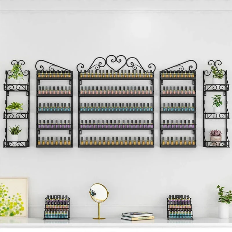 Iron Art Manicure Shelf Manicure Rack Display Rack Net Nail Polish Oil Shelf Hanging Wall Nail Polish Rack Wall Display