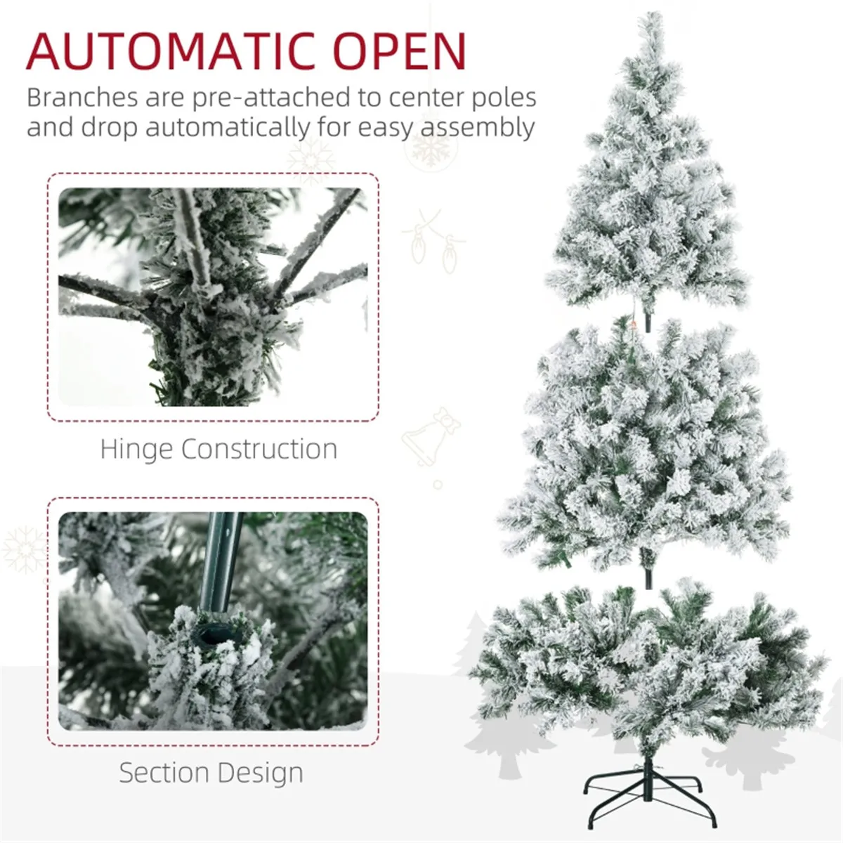 6ft Christmas Tree Decoration Lighting, Packaged Warm White Courtyard Indoor Usable