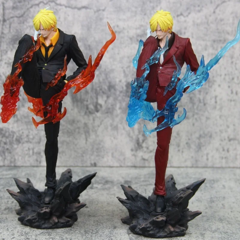 Hot 28cm One Piece Figure Sanji Anime Figures Pop Smoking Sanji Figurine Devil Foot Statue Pvc Collection Kids Toys Holiday Gift