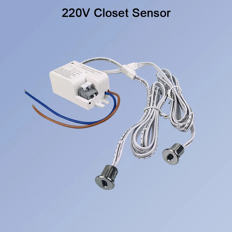 

220V Closet Sensor Human Induction Switch Infrared Sensor 100W165-265V for Wardrobe Shoe Cabinet Hallway Light,Easy Installation