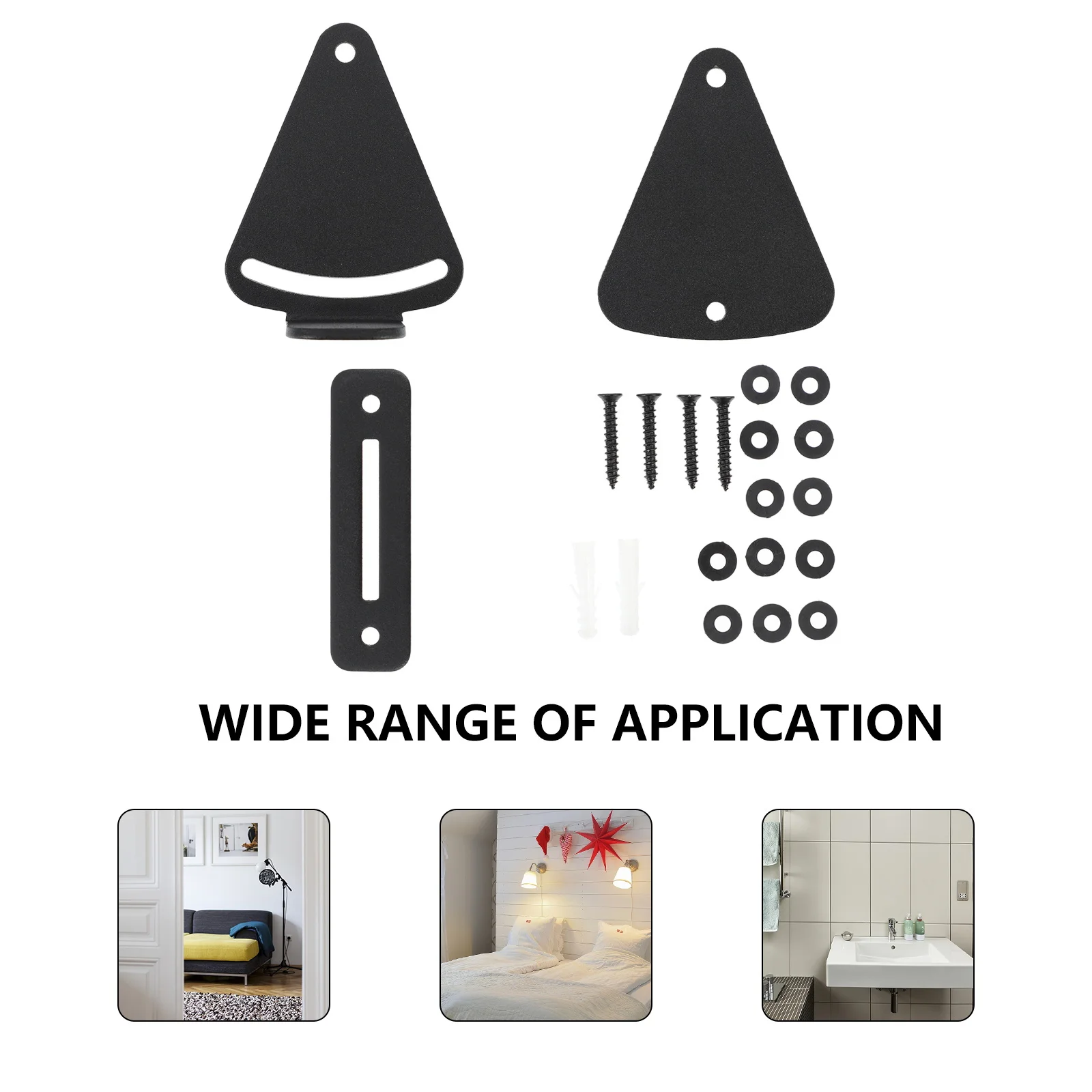 

1 set 1 Set Sliding Latch Lock Black Carbon Steel Barn Door Privacy Lock For Pocket Doors Simple Installation Door Accessories