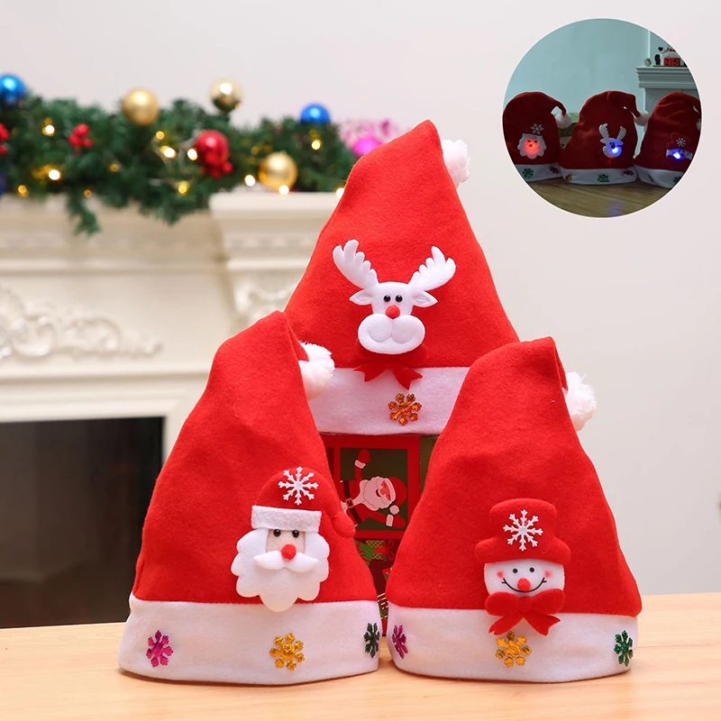 Chapeaux de Noël pour enfants et adultes, Père Noël, Bonhomme de neige, Elk Cap, Maternelle, ixà la maison, Décoration de fête, Cadeau de Noël, Nouvel An, 2025