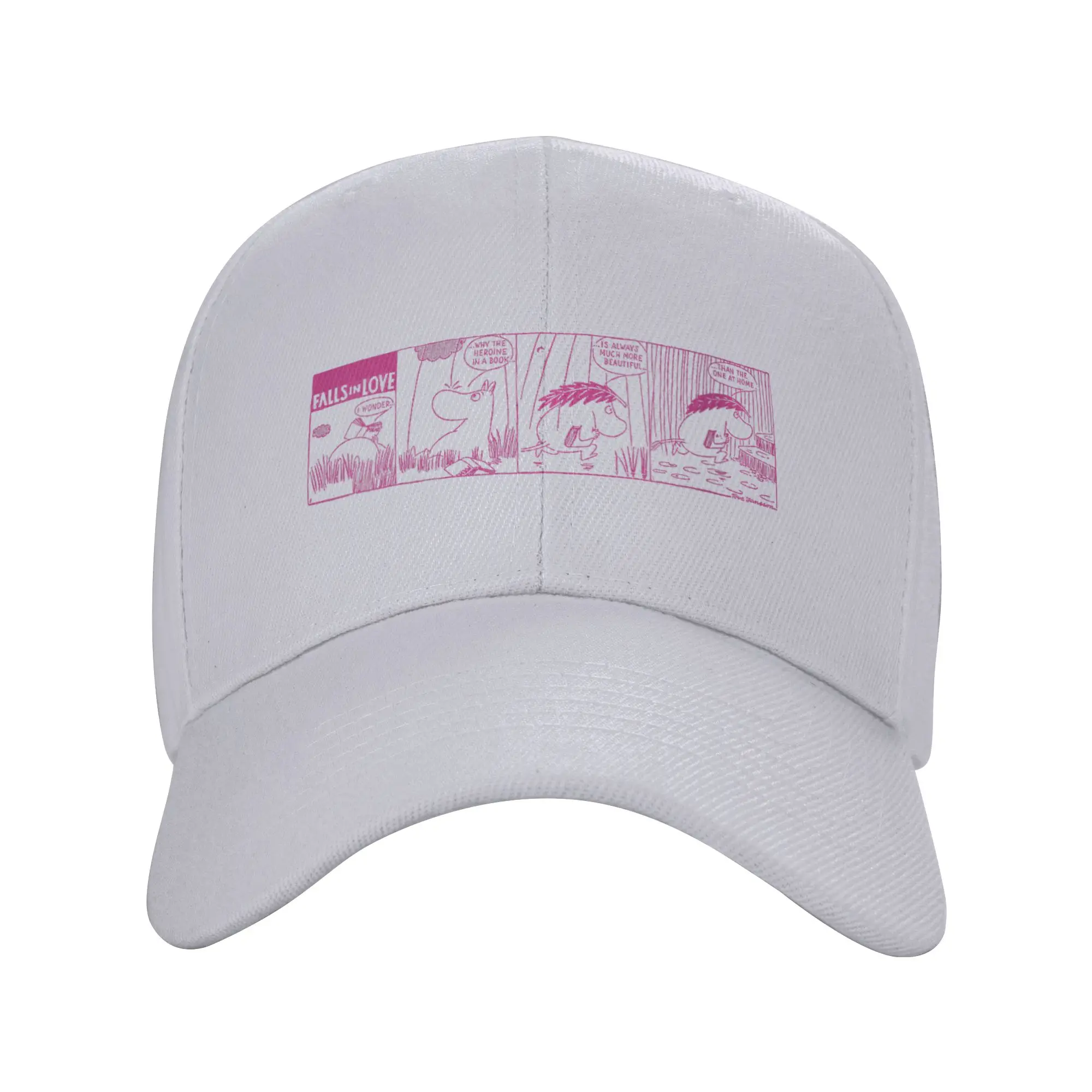 Moomings Falls in Love Funny Comic Strip Baseball Caps Unisex Sport Sun Hats Dad Hat Adjustable Snapback Caps Sun Hats