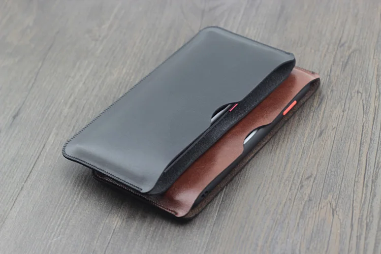 for iPhone 16 Pro Max 6.9 inch Horizontal Real Leather Pull Sleeve Pouch Phone bag Case  Cowhide Bags Purse