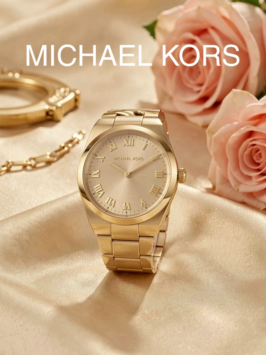 Women's Watch Chunky Curb‑link Steel Bracelet Knurled Bezel Sunburst Roman‑Numeral Dial Edgy Bold‑styled for Party Accessory