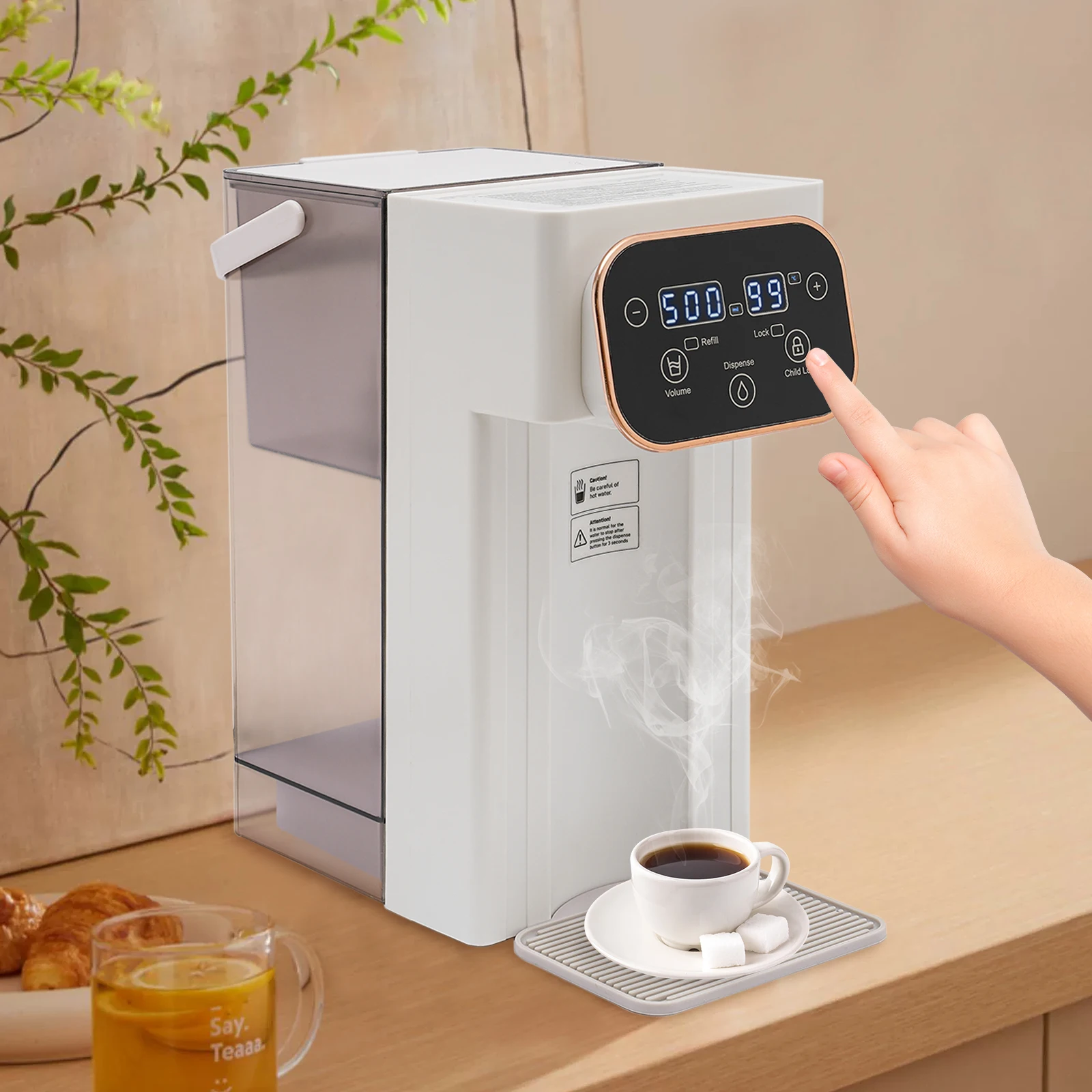 

Compact Home Instant Hot Water Dispenser - Dual Display, Includes Filter, Fast Heating, Efficient and User-Friendly Design