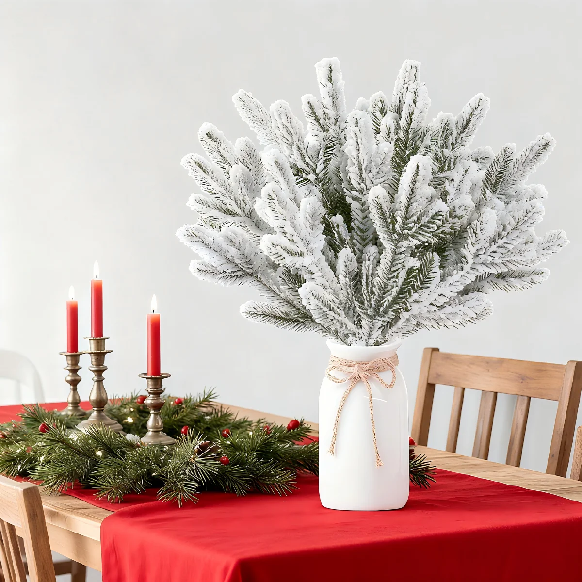 10 Uds. De plantas simuladas, fiestas en casa de Navidad y Año Nuevo, decoraciones de corona de árbol de Navidad