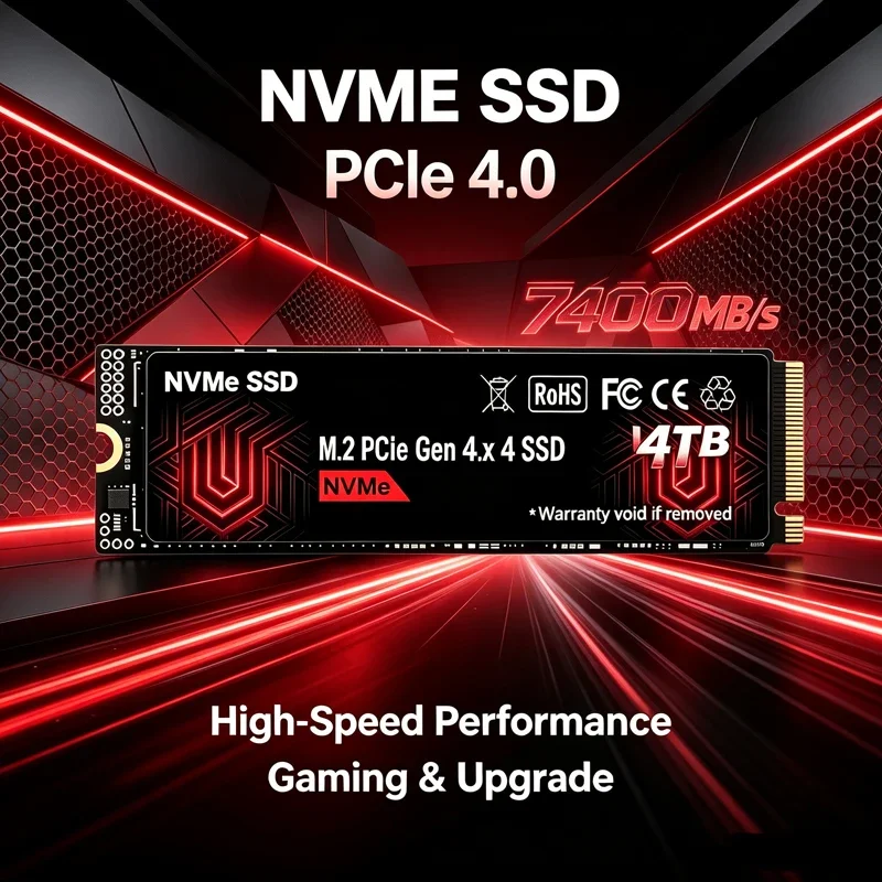 SSD NVMe M.2 2280 UD98, 7400 MB/s PCIe Gen4.0 X4 TLC 3D NAND, 500 GB/1 TB/2 TB/4 TB, unidade de armazenamento para jogos, compatível com PS5, laptops e PCs de mesa.
