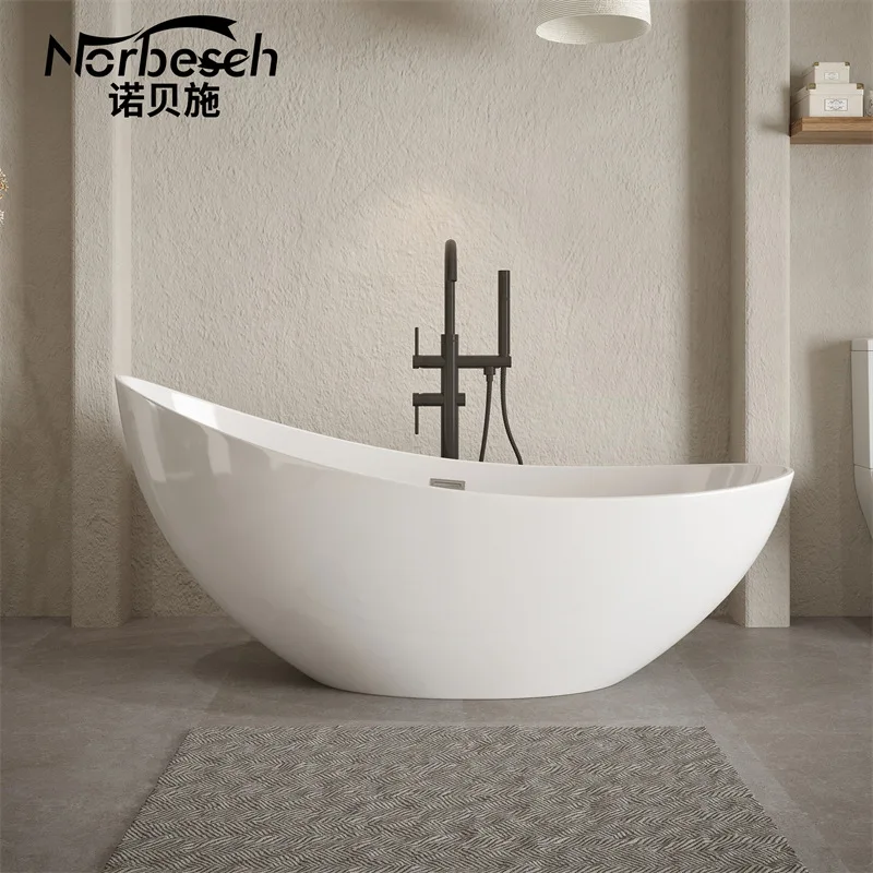 

Directly From The Manufacturer Simple Freestanding Acrylic Home Adult B & B Hotel Crescent Bathtub 1.5 To 1.8 Meters