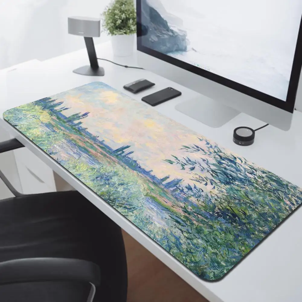 Mauspad Gamer Home Großes Computer-Mauspad Mauspads Tastaturpad Claude Monet Art Naturkautschuk Anti-Rutsch-Büro