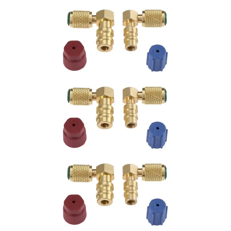 

Адаптер для переоборудования портов кондиционера ABXF-3X R12 в R134A (высокое/низкое давление), быстроразъемный клапан-переходник для кондиционера, фитинг под углом 90 градусов