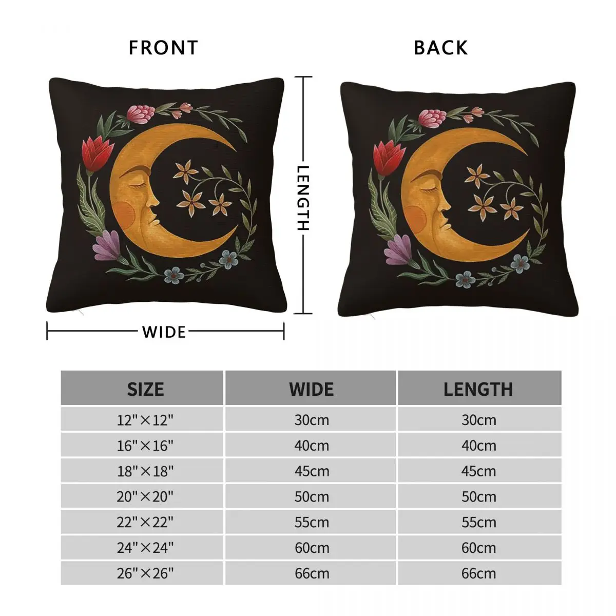 Midsummer Moon Square Pillowcase Pillow Cover Polyester Cushion Decor Comfort Throw Pillow for Home Living Room