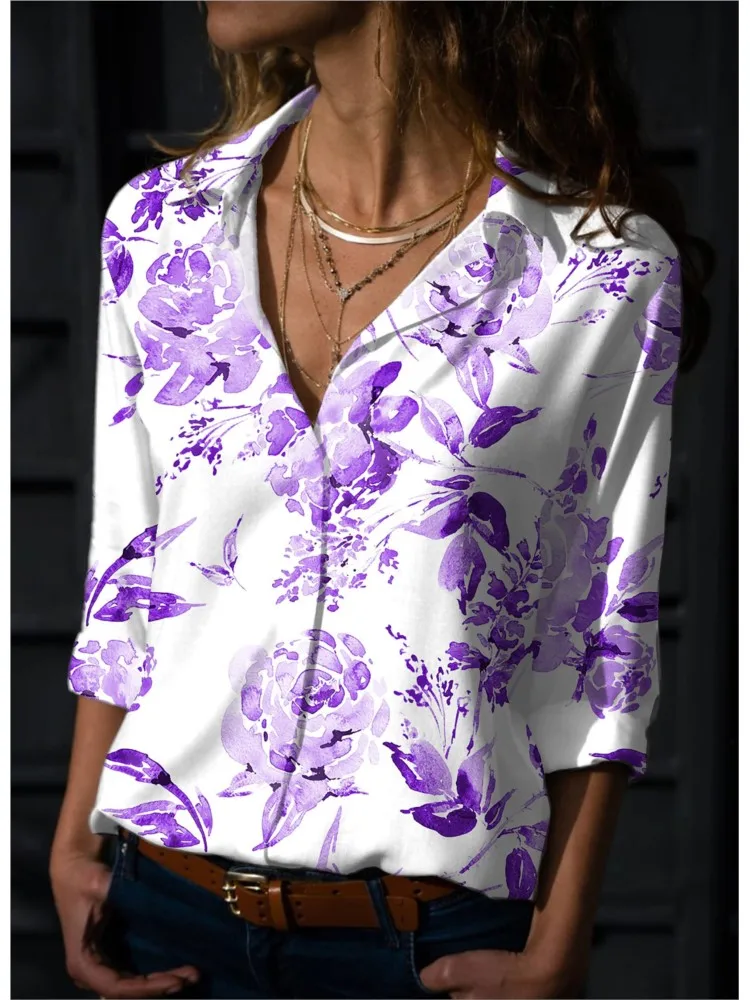 

2025 Summer New Butterfly Printed Shirt Fashionable Casual And Comfortable Long-sleeved Cardigan Shirt Females