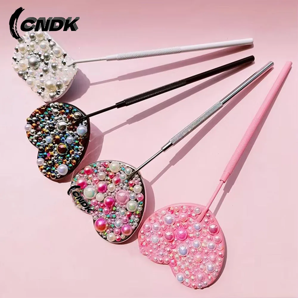 

Diamond Eyelash Extension Handheld Makeup Mirror Heart Shape Makeup Vanity Mirror with Handle Hand Mirror Makeup Mirrors