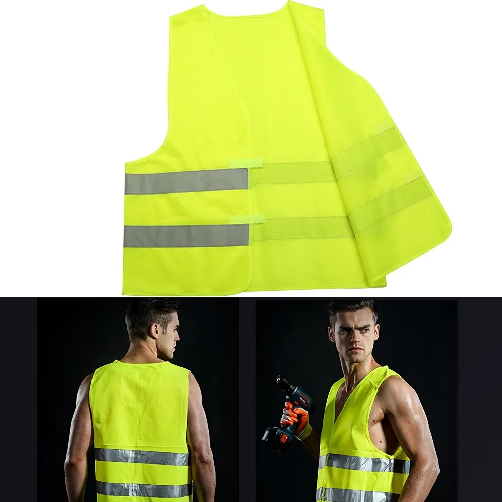 Ropa reflectante de alta visibilidad para seguridad, chaleco protector de tráfico Unisex, amarillo, para exteriores, para correr, deportes de