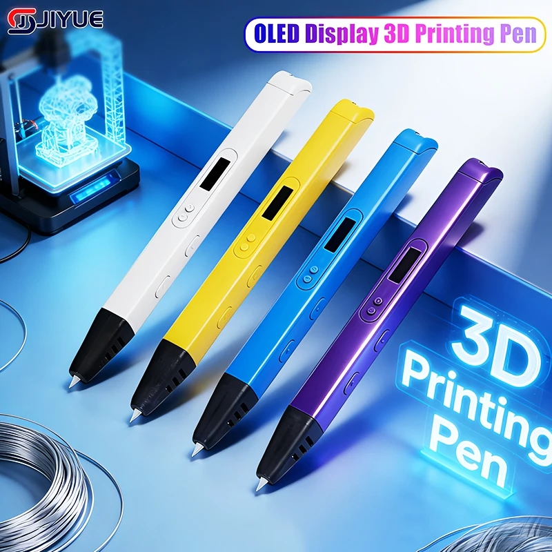 3D Pen With Oled Display For Doodling, 3d Printing Pen Including Pla Filament For Christmas Gifts Present Eu Plug US Plug