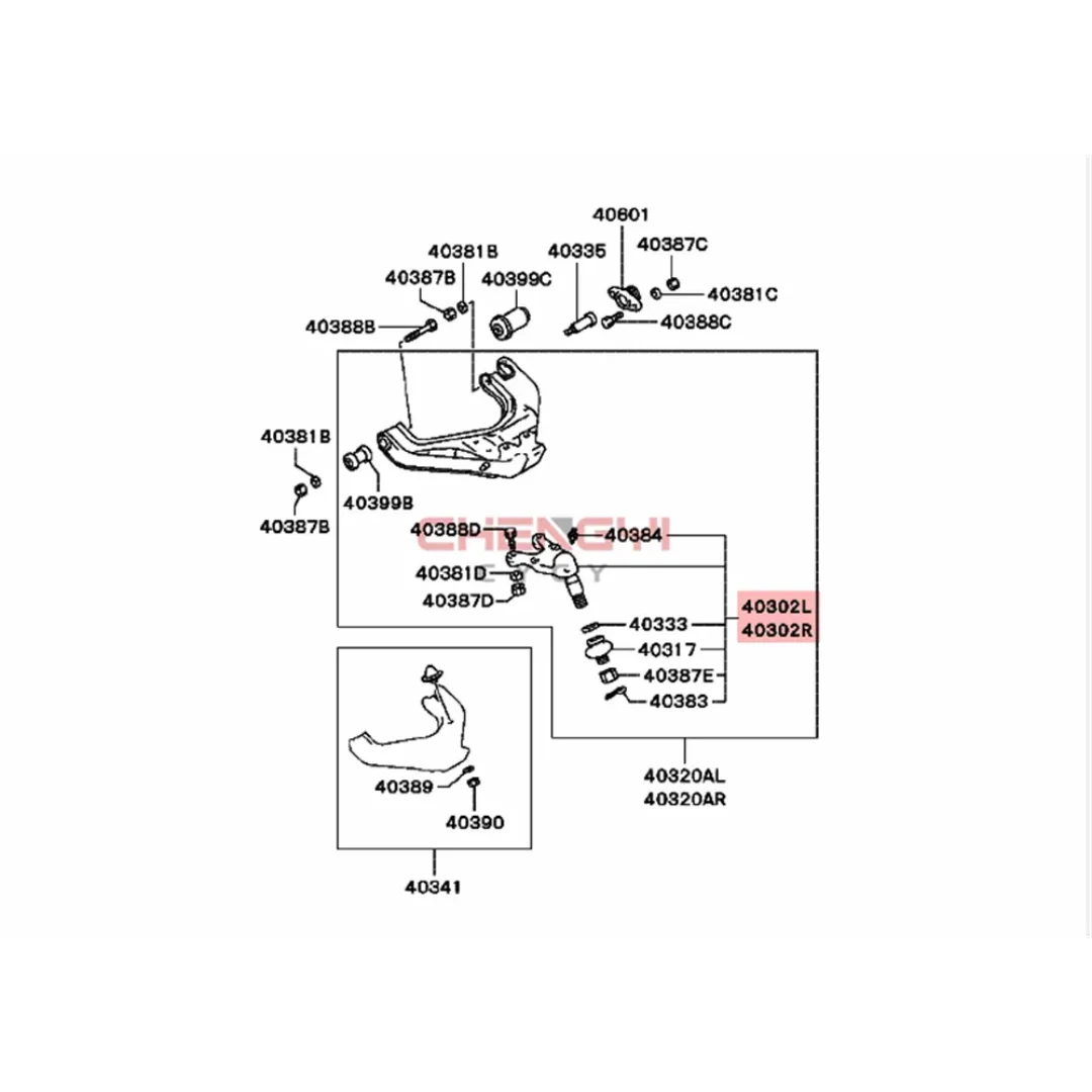Front Suspension Lower Arm Ball Joint For Pajero Montero V11W V23W V31W V32W V33W V43W V45W MB831037 MR296269 MB831038 MR296270