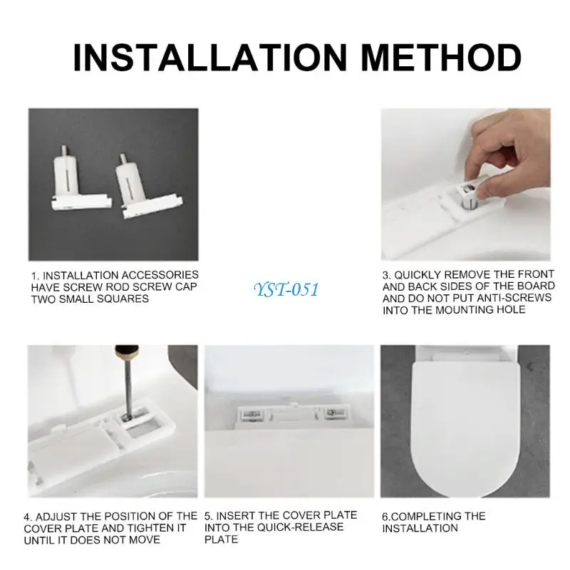 E15A Toilet Seats Lid Hotel Toilet Accessory Toilet Lid Toilet Seats Toilet Cover ABS Texture Suitable for Office and Hotel