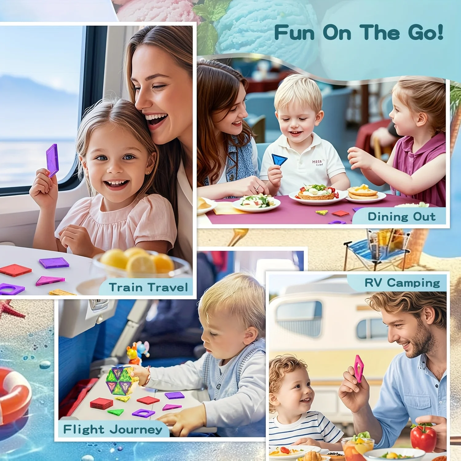 28/36 szt. Świąteczne Mini Magnetyczne Klocki Konstrukcyjne, Zabawka Przenośna z Metalowym Pudełkiem, Przyjazny dla Dzieci Zestaw Magnetyczny do Budowania