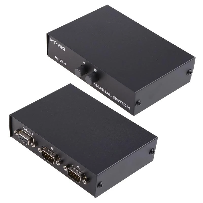 9 Pin Serial Sharing 2 Way 2 in 1 Out RS232 Manual Serial Switch Ethernet Switcher Selector Box