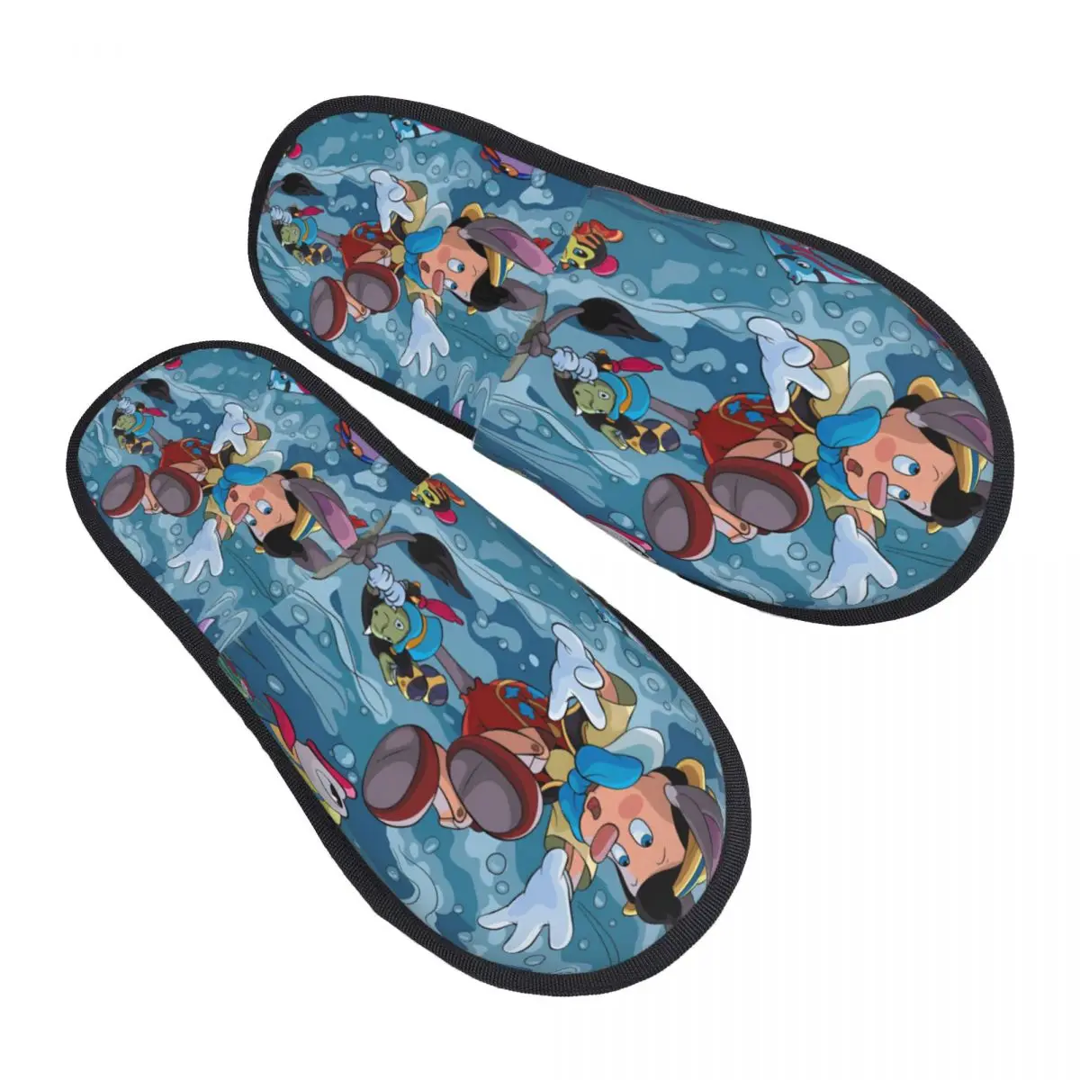 

Custom Pinocchio Soft Memory Foam House Slippers Women Funny Cartoon Cozy Warm Anti-Skid Slipper