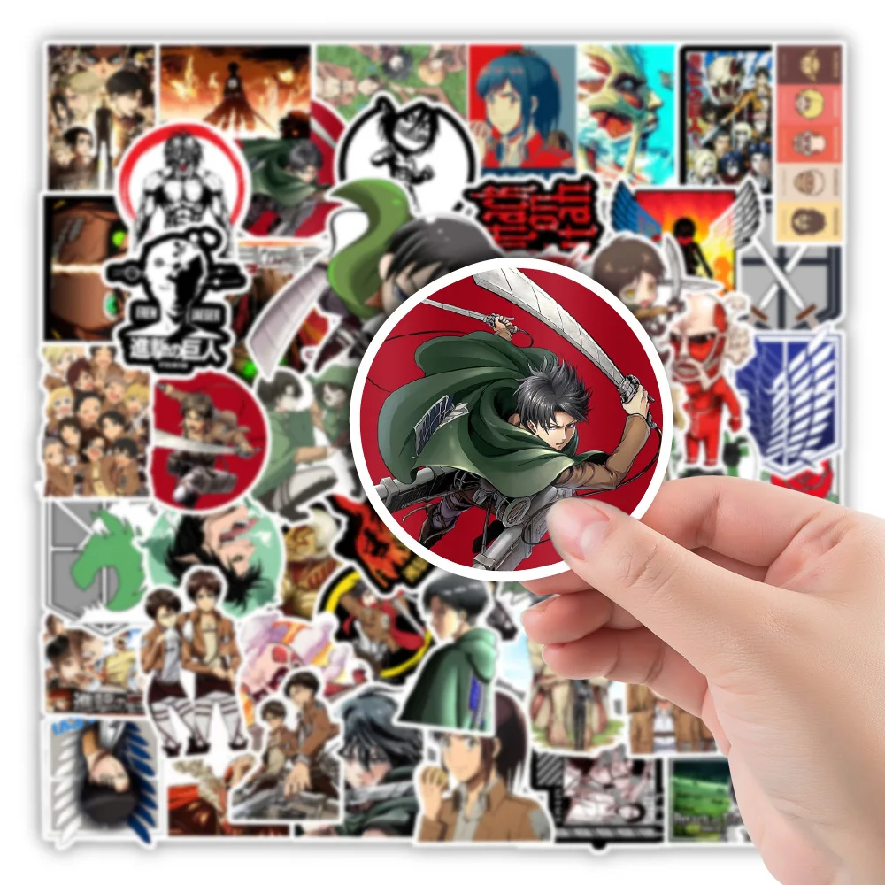 10/30/50pcs Attack on Titan Cartoon Stickers Cool Classic Anime decalcomanie bottiglia d'acqua cassa del telefono chitarra Graffiti Sticker giocattolo per bambini