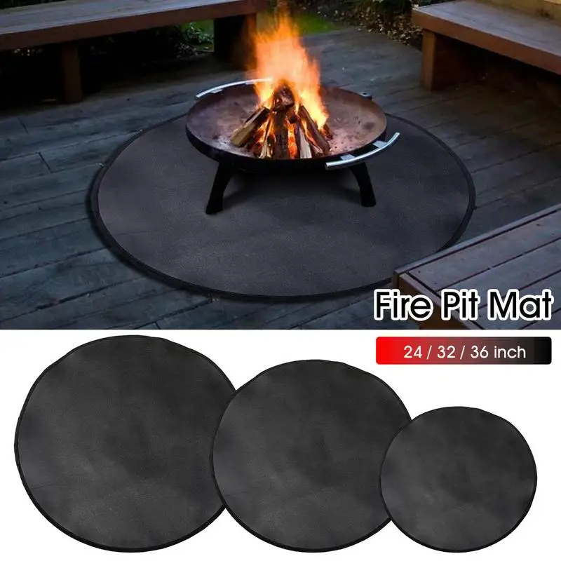 Under Grill Mat Glass Fibre Grill Deck Mat Fire Pit Mat & Under Grill Mat Round Grill Mat For Outdoor Grill Deck Protector