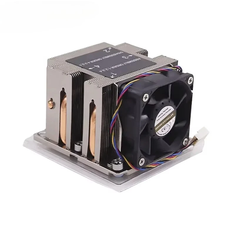 LGA3647 square 2u four heat pipe heatsink with fan for 2u 3u 4u workstation server thermal CPU cooler