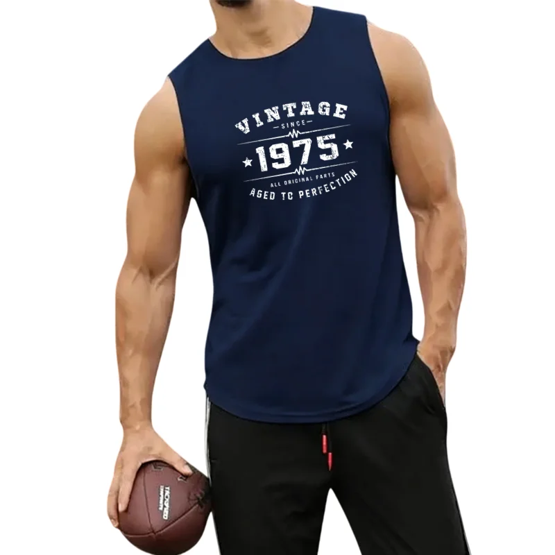 Europäische Herren-Sommerweste mit Aufdruck, Rundhalsausschnitt, atmungsaktives Mesh-Workout-Top für Laufen, Fitness, Sport, ärmellose Kleidung – Detail 6
