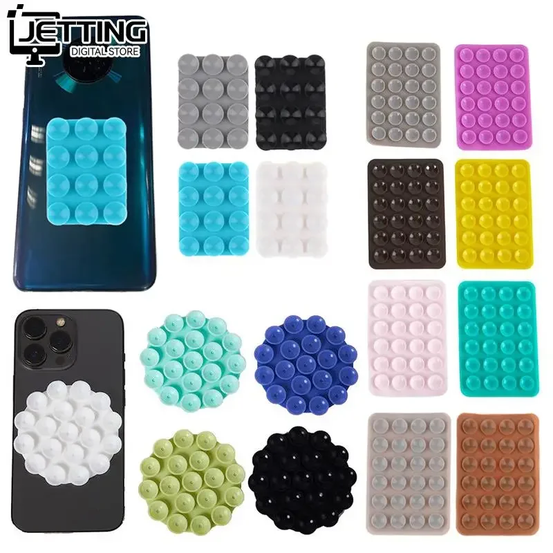 Multifunctional silicone suction cup wall stand mat, mobile phone stand, round square anti-slip cross-sided leather K