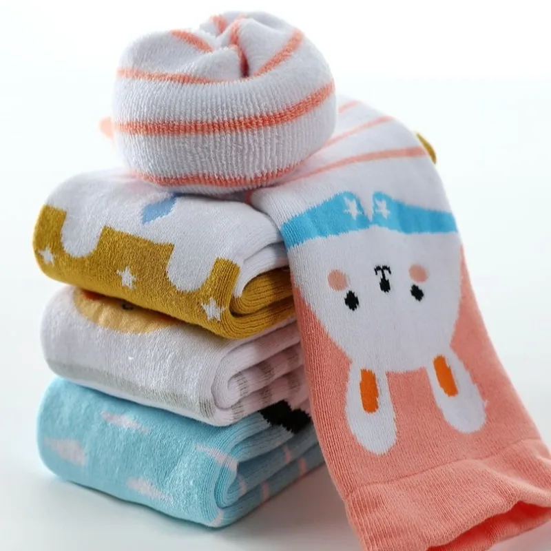 Chaussettes pour bébé en coton 100% de qualité supérieure, isolées thermiquement, au-dessus du genou, leggings d'hiver pour bébés, pour nouveau-nés de 0 à 3 ans
