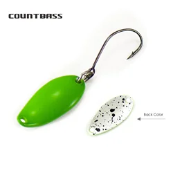 Countbass-cuchara de trucha con un solo gancho coreano, tamaño 1/32oz 1/16oz, Señuelos de Pesca de Lucio, salmón, cebo de Metal para lago