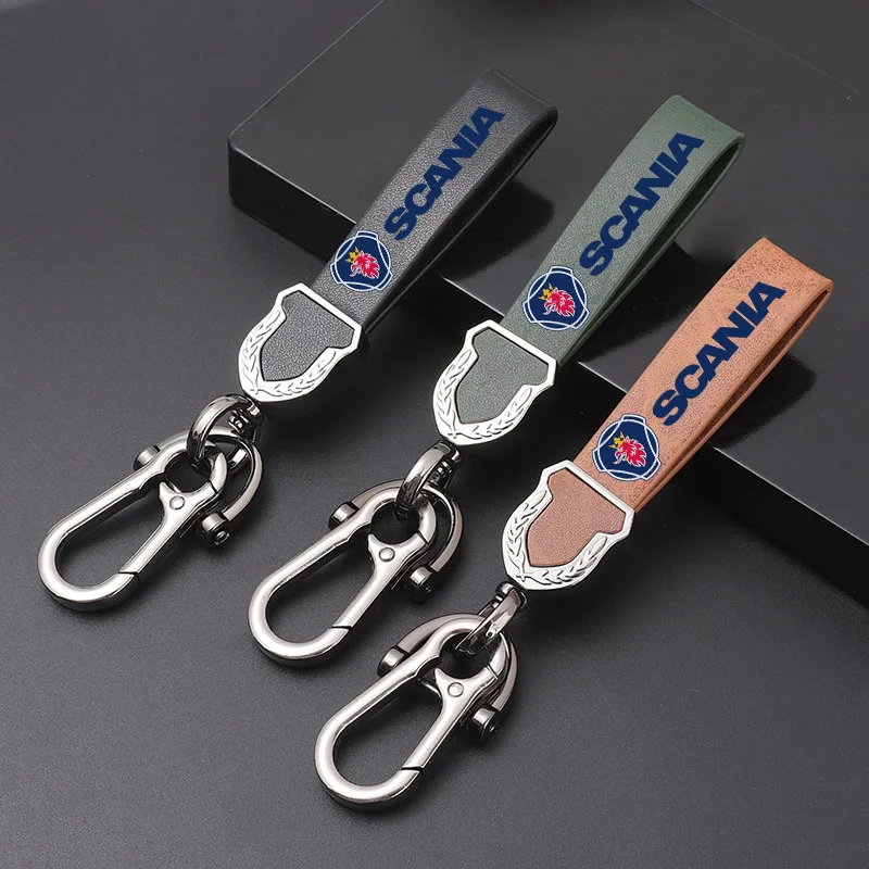 Fashion Luxury Genuine Leather Keychain Car Key Ring For Scania K250 K280 K310 K320 K490 SERIE G P S SerieX