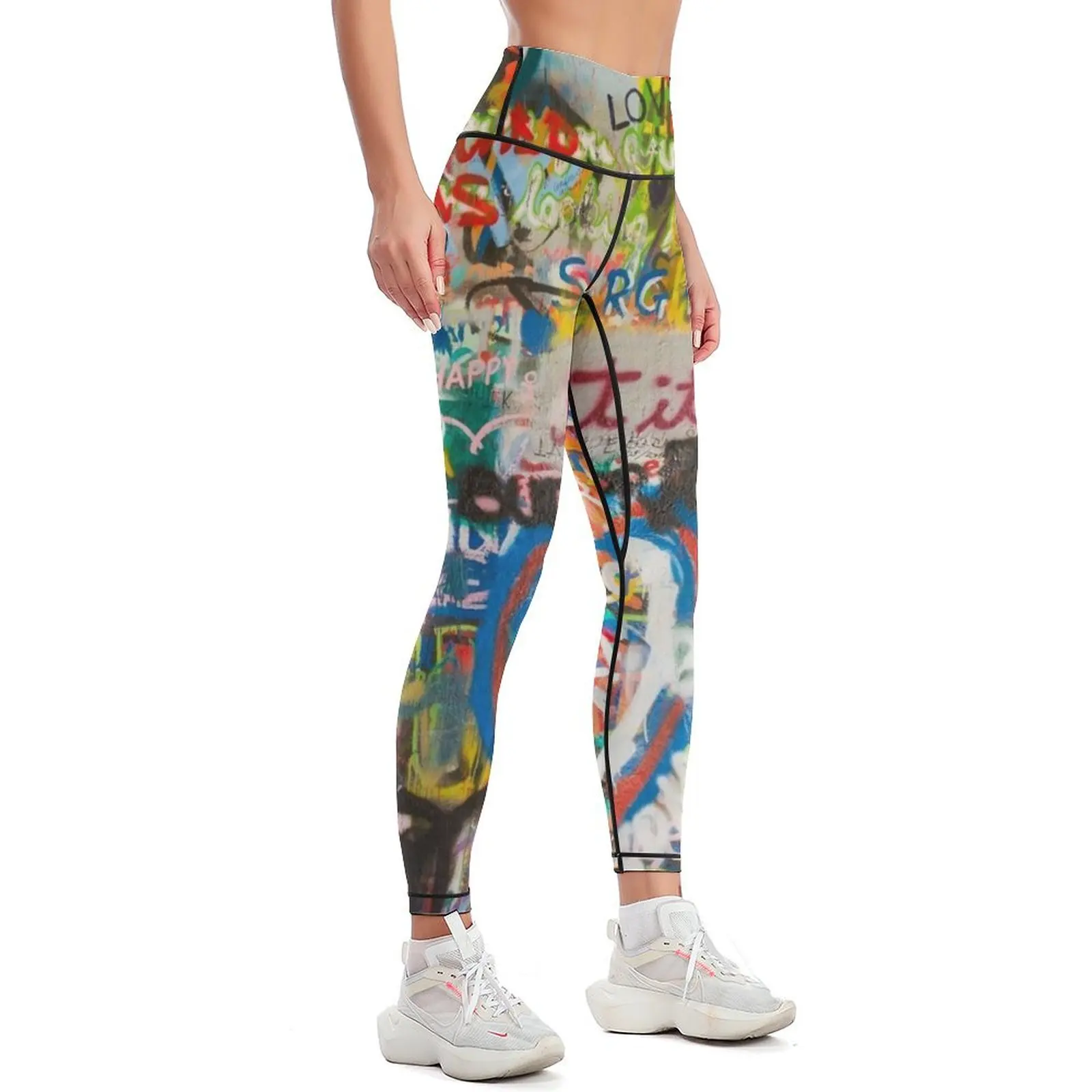 Graffiti Wall - painted abstract painted pattern street art Leggings Legging sport sports tennis for Womens Leggings