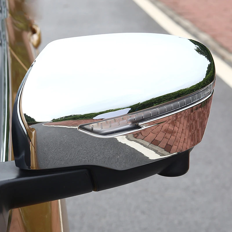 Chrome Door Side Mirror Cover For Nissan Qashqai J11 2014 2015 - 2019 Rogue Sport Trim Rear View Cap Overlay Molding Garnish
