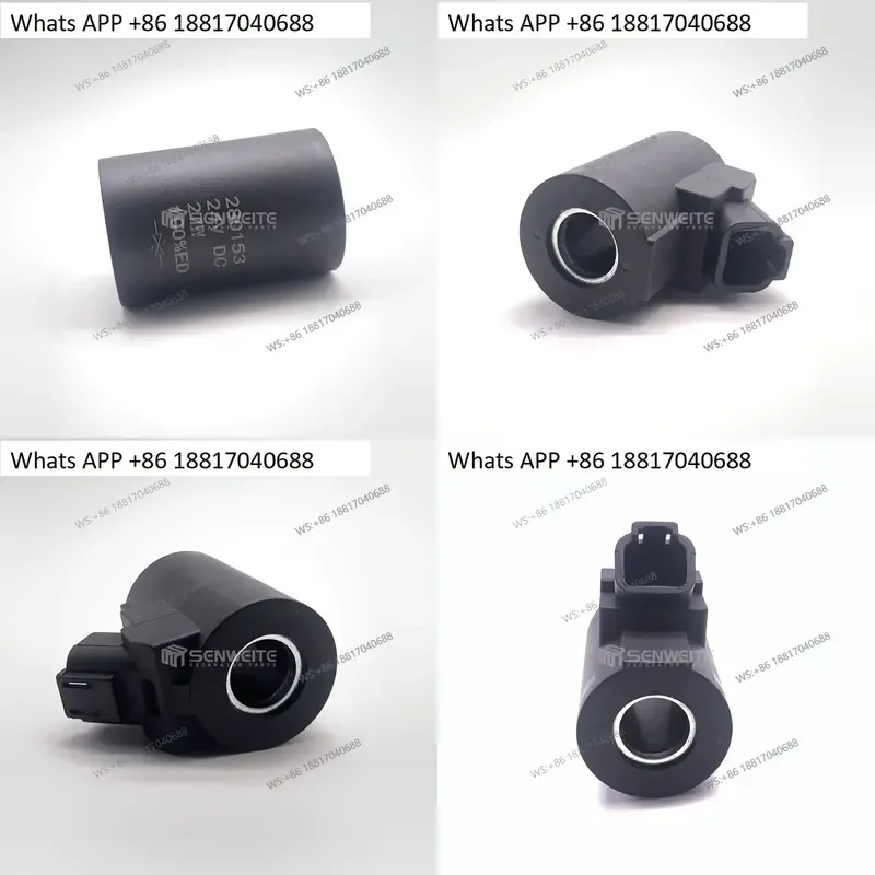 1PC for Excavator Parts EC360B EC380D Pilot Safety Lock Solenoid Valve 27W Diagonal Solenoid Valve Coil