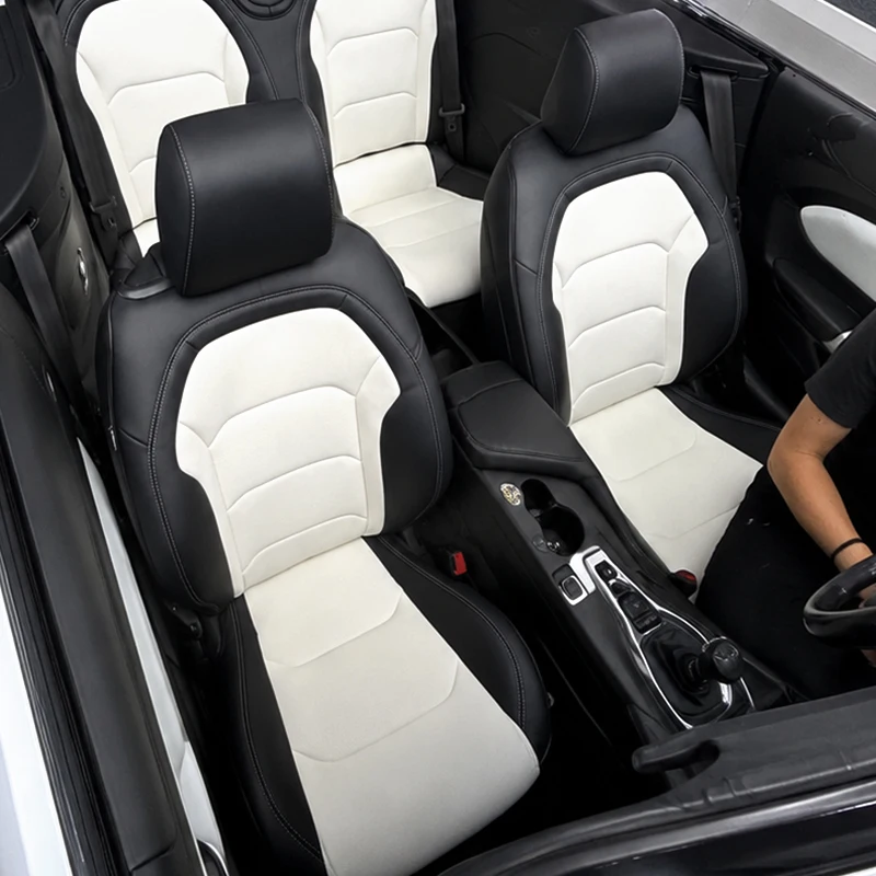 Full Set Fit for 2010-2015 5th 2016-2024 6th Generation Chevrolet Chevy Camaro Top-Grain Cowhide Leather Seat Covers