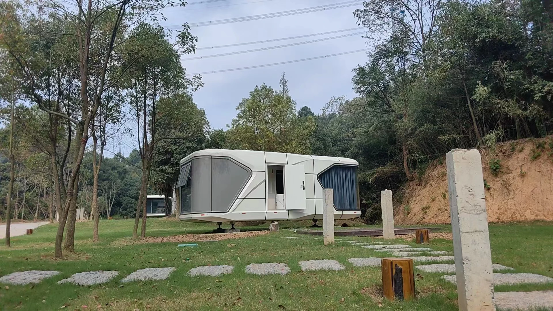 Petite maison de cabine de pomme préfabriquée, capsule d'espace populaire moderne, maison de travail mobile, cabine de bureau, extérieur