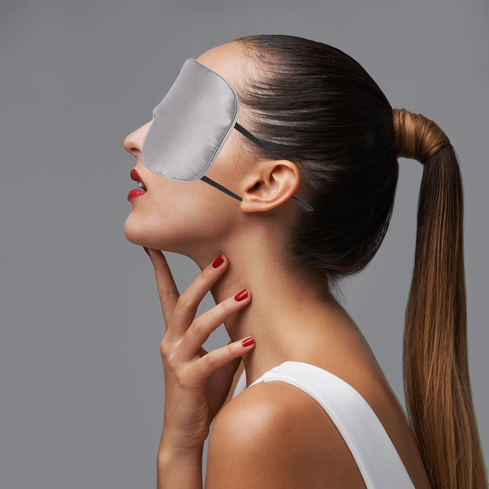 

Silk Eye Mask for Men Women Breathing Material Blindfold Travel Cover Patch Sleep Aid Anti Relief Practical Gift