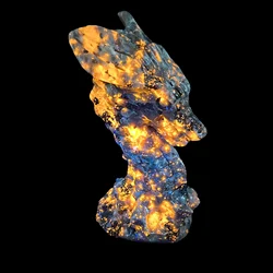 천연 Yooperlite 크리스탈 석영 불꽃 스톤, 드래곤 헤드, 손으로 조각한 공예품, 레이키 미네랄 홈 가든 장식, 1PC