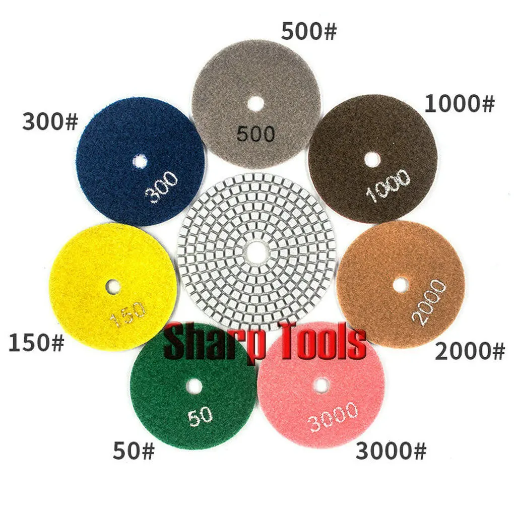 

1 Set 9PC 80mm Water Mill Granite Resin Abrasive Marble Polishing Sheet Tool Bit Cutter on Stone Refurbishment Polishing Machine